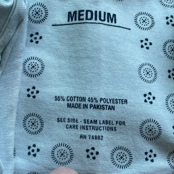 Pressbox Crewneck Short Sleeve T-Shirt Cotton Blend Blue Casual Size Medium - Picture 4 of 5